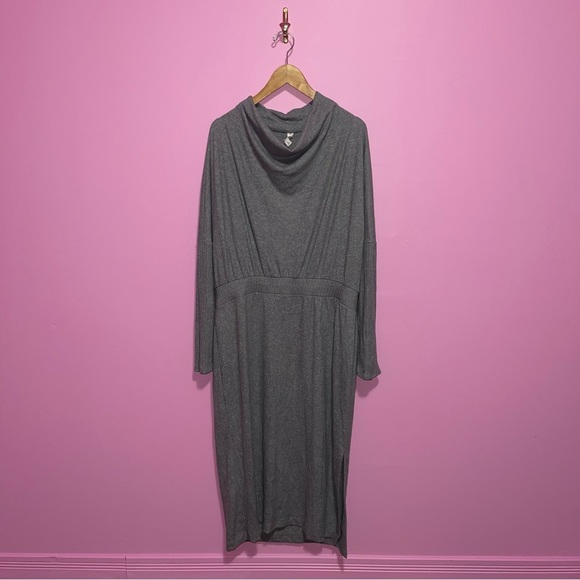 Anthropologie Dress Women's XL Grey The Arabella Drapey‎ Dress Daily Practice - Picture 2 of 13